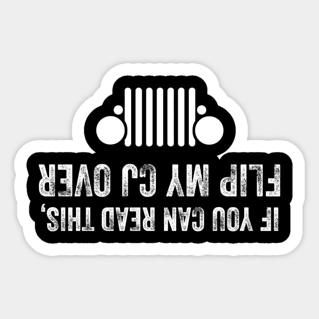 CJ Jeep Design • Flip Me Over Dark Sticker by FalconArt